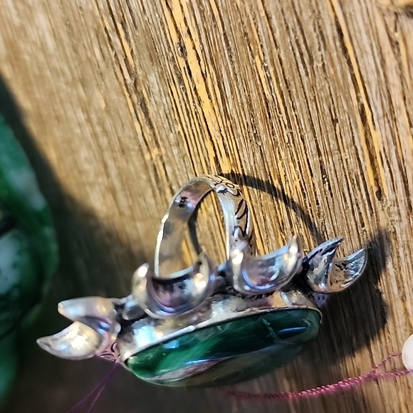 New Sterling silver Malachite ring size 8 - Picture 4 of 8